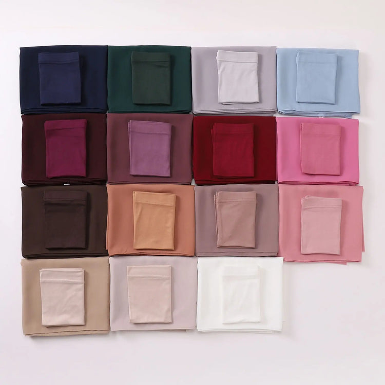 2 Piece Set Chiffon Hijab Matching Undercap - Lena & Miles Exquisite Boutique LLC.