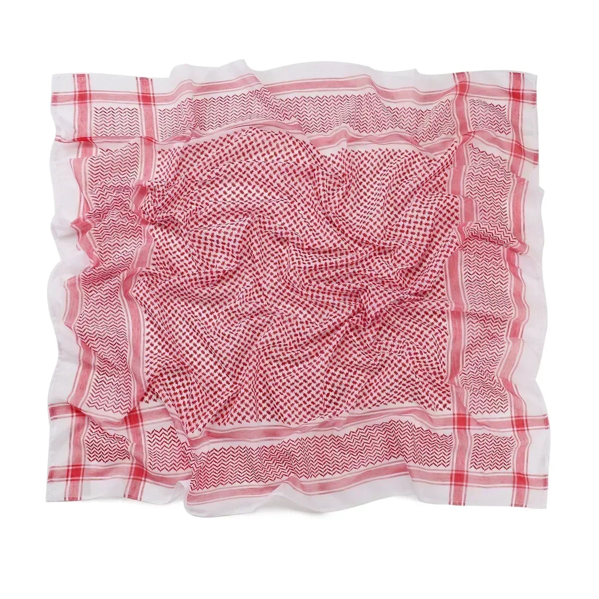 Arab Shemagh Muslim Keffiyeh Head Wrap Tactical Desert Head Neck Scarf Military Shawl Arabic Scarf Headwear with Agal Rope - Lena & Miles Exquisite Boutique LLC.