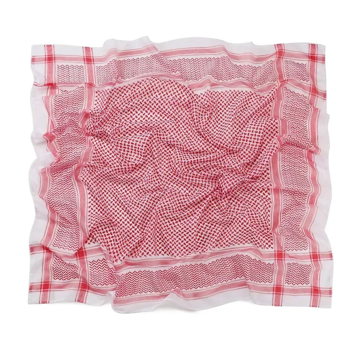 Arab Shemagh Muslim Keffiyeh Head Wrap Tactical Desert Head Neck Scarf Military Shawl Arabic Scarf Headwear with Agal Rope - Lena & Miles Exquisite Boutique LLC.