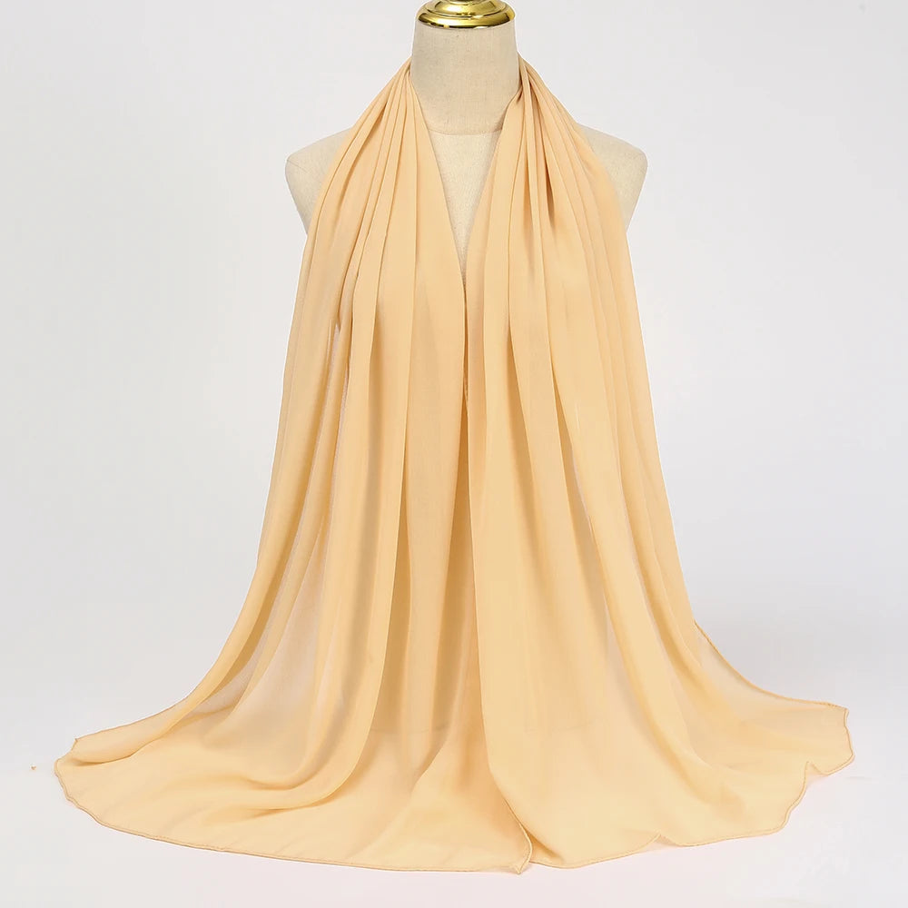 Muslim Chiffon Hijab Scarf Women Long Solid - Lena & Miles Exquisite Boutique LLC.
