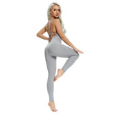 Women Yoga Jumpsuit Backless Workout Catsuit Bodysuit Sleeveless Gym Bodycon Romper Sportswear Fitness Yoga Suit Sexy Sport Set - Lena & Miles Exquisite Boutique LLC.