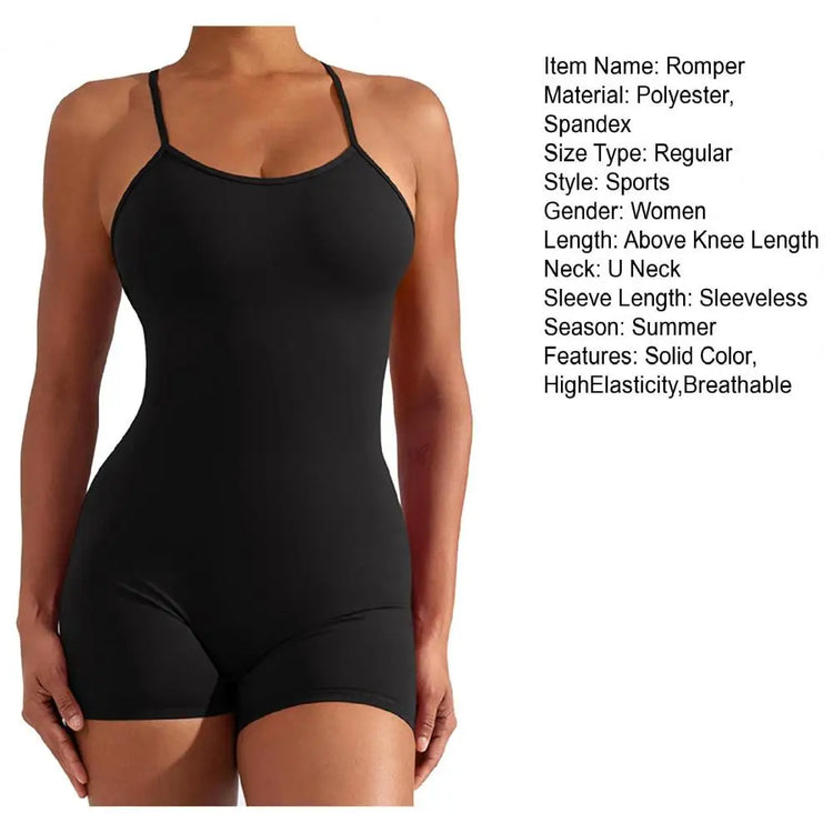 Sleeveless Sports Jumpsuit Woman Fitness Overalls Short Workout Rompers Women Gym Bodysuits Female Push Up Yoga One-Piece Suit - Lena & Miles Exquisite Boutique LLC.