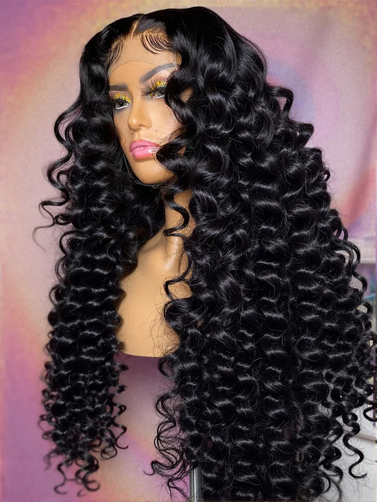 Rosabeauty 13x6 HD Transparen Loose Deep Wave Curly Lace Front 100% Human Hair Wigs 13x4 Lace Frontal Brazilian Remy Hair Wig