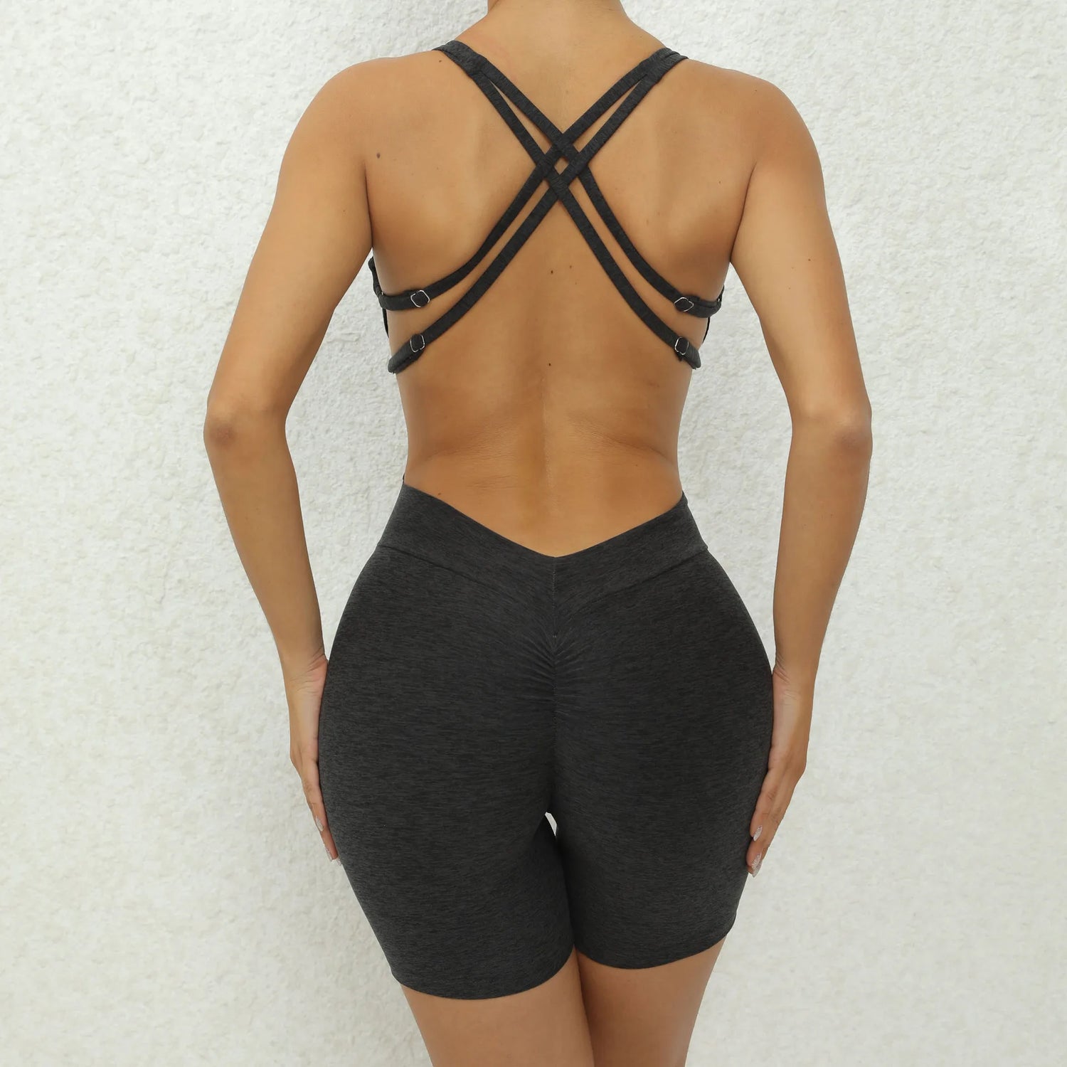 V Back One-Piece Suit Scrunch Sports Jumpsuit Women Gym Rompers Female Quick-Drying Yoga Clothing Fitness Sexy Bodysuits Women - Lena & Miles Exquisite Boutique LLC.