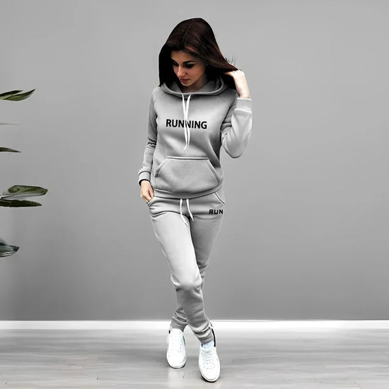 2025 Hot Sale Women 2 Piece Tracksuit Set Hoodie Sweatpants Casual Sportswear Outfit Autumn Winter Running Sporty Sweatshirt Set