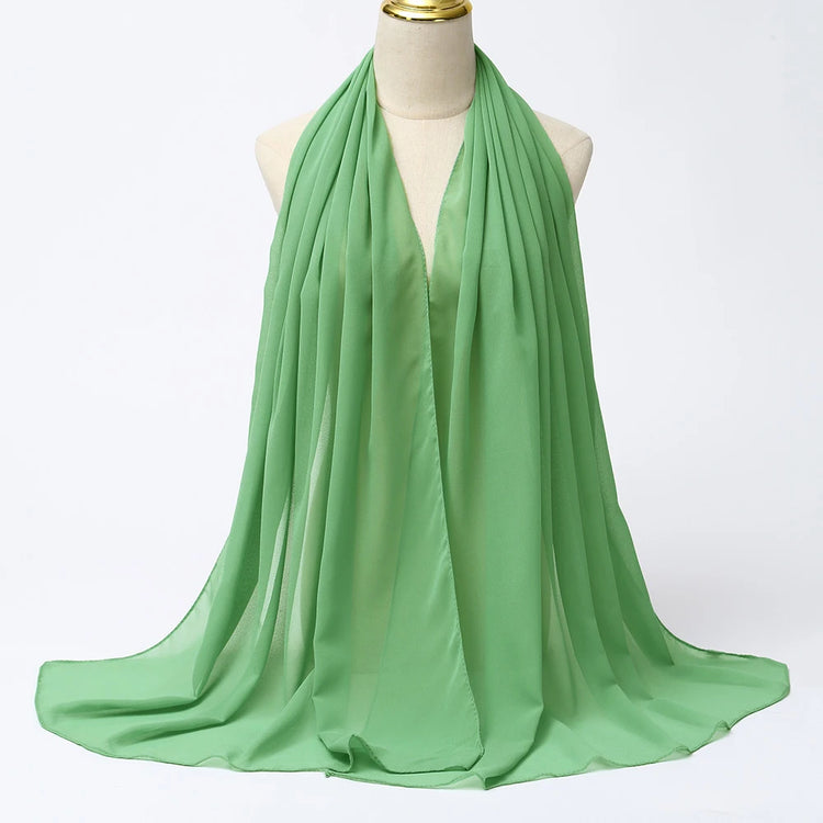 Muslim Chiffon Hijab Scarf Women Long Solid - Lena & Miles Exquisite Boutique LLC.