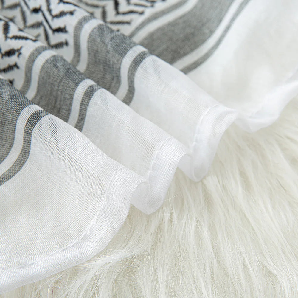 Luxury Design Muslim Men Plaid Print Kerchief Arab Shemagh Dubai Turban Neck Wrap Keffiyeh Arabic Middle East Headcover Shawl - Lena & Miles Exquisite Boutique LLC.