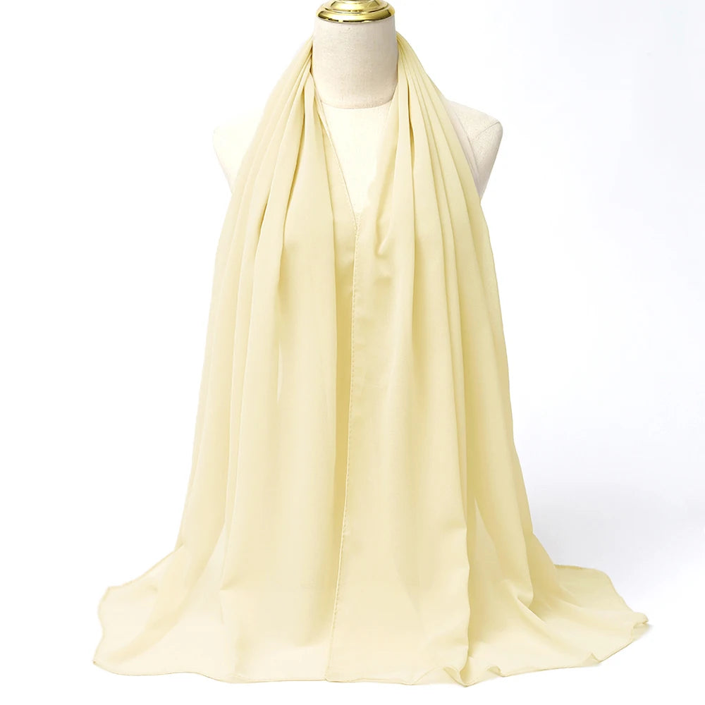 Muslim Chiffon Hijab Scarf Women Long Solid - Lena & Miles Exquisite Boutique LLC.