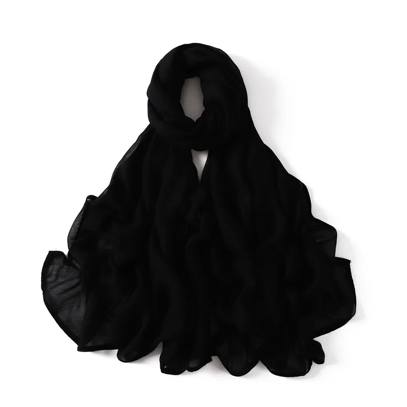 Ramadan Solid Color Big Size Cotton Rayon Hijab - Lena & Miles Exquisite Boutique LLC.