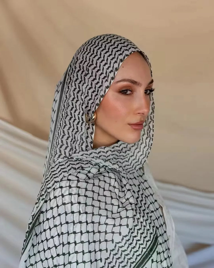Hot Arab Chiffon Scarf Women Muslim Hijab Islamic Scarves Shawl Printed Arab Long Prayer Scarf Breathable Uae Plaid Long Scarf - Lena & Miles Exquisite Boutique LLC.