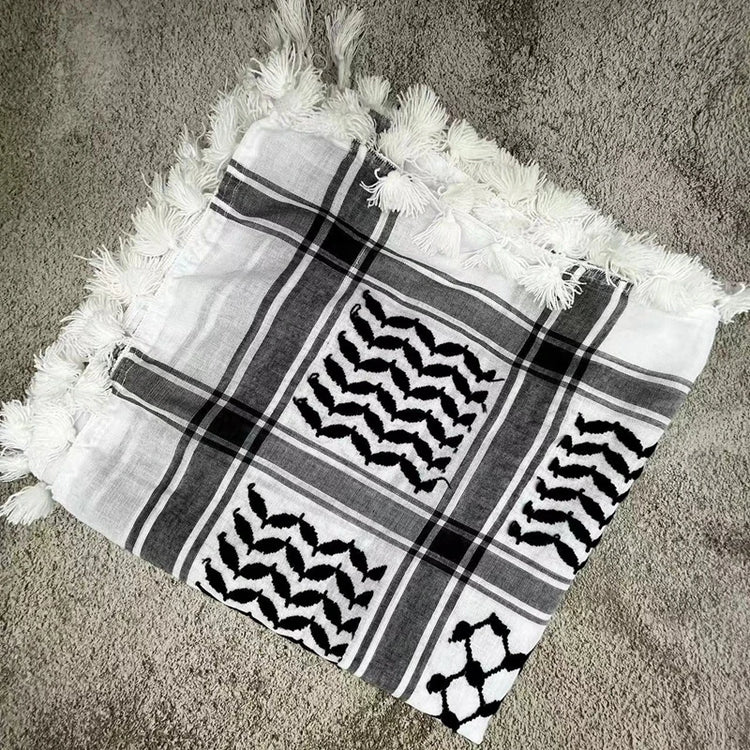 Hunting Arab Keffiyeh Shemagh Scarf Cotton Winter Shawl Neck Warmer Cover Head Wrap Windproof Outdoor Camping Scarf Men Women - Lena & Miles Exquisite Boutique LLC.