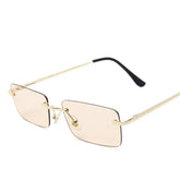 Rimless Rectangle Sunglasses Women UV400 Driving Sun Glasses Men Clear Color Summer Accessories Square Small Size - Lena & Miles Exquisite Boutique LLC.