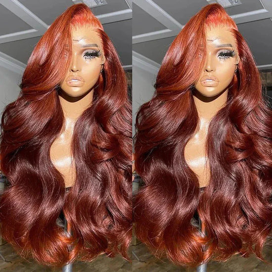 Reddish Brown HD 13x6 Lace Frontal Wig Colored Human Hair Wigs Glueless Vietnamese Body Wave Red Brown Lace Front Wig Human Hair