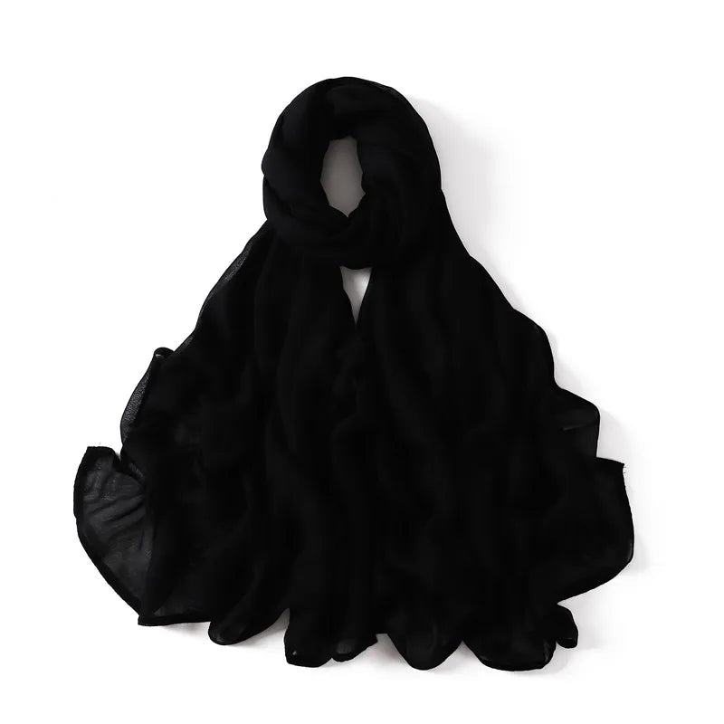 Ramadan Solid Color Big Size Cotton Rayon Hijab - Lena & Miles Exquisite Boutique LLC.