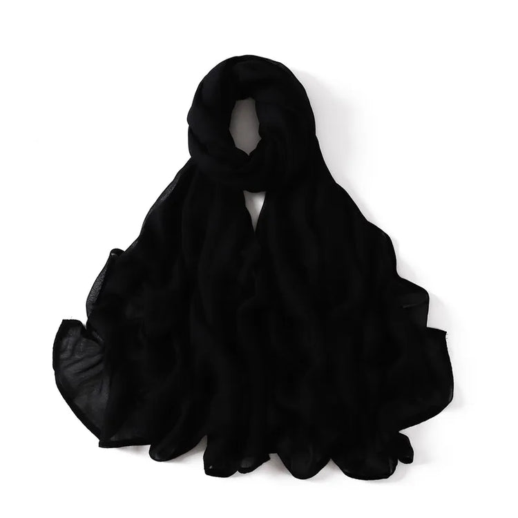 Ramadan Solid Color Big Size Cotton Rayon Hijab - Lena & Miles Exquisite Boutique LLC.