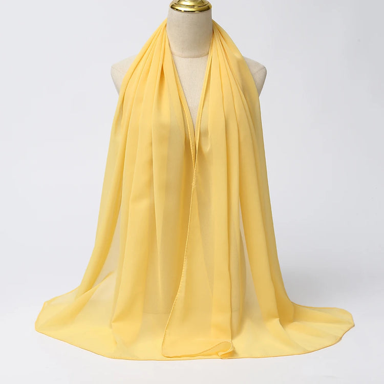Ramadan Muslim Chiffon Hijabs For Woman Plain - Lena & Miles Exquisite Boutique LLC.