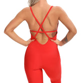 Women Yoga Jumpsuit Backless Workout Catsuit Bodysuit Sleeveless Gym Bodycon Romper Sportswear Fitness Yoga Suit Sexy Sport Set - Lena & Miles Exquisite Boutique LLC.