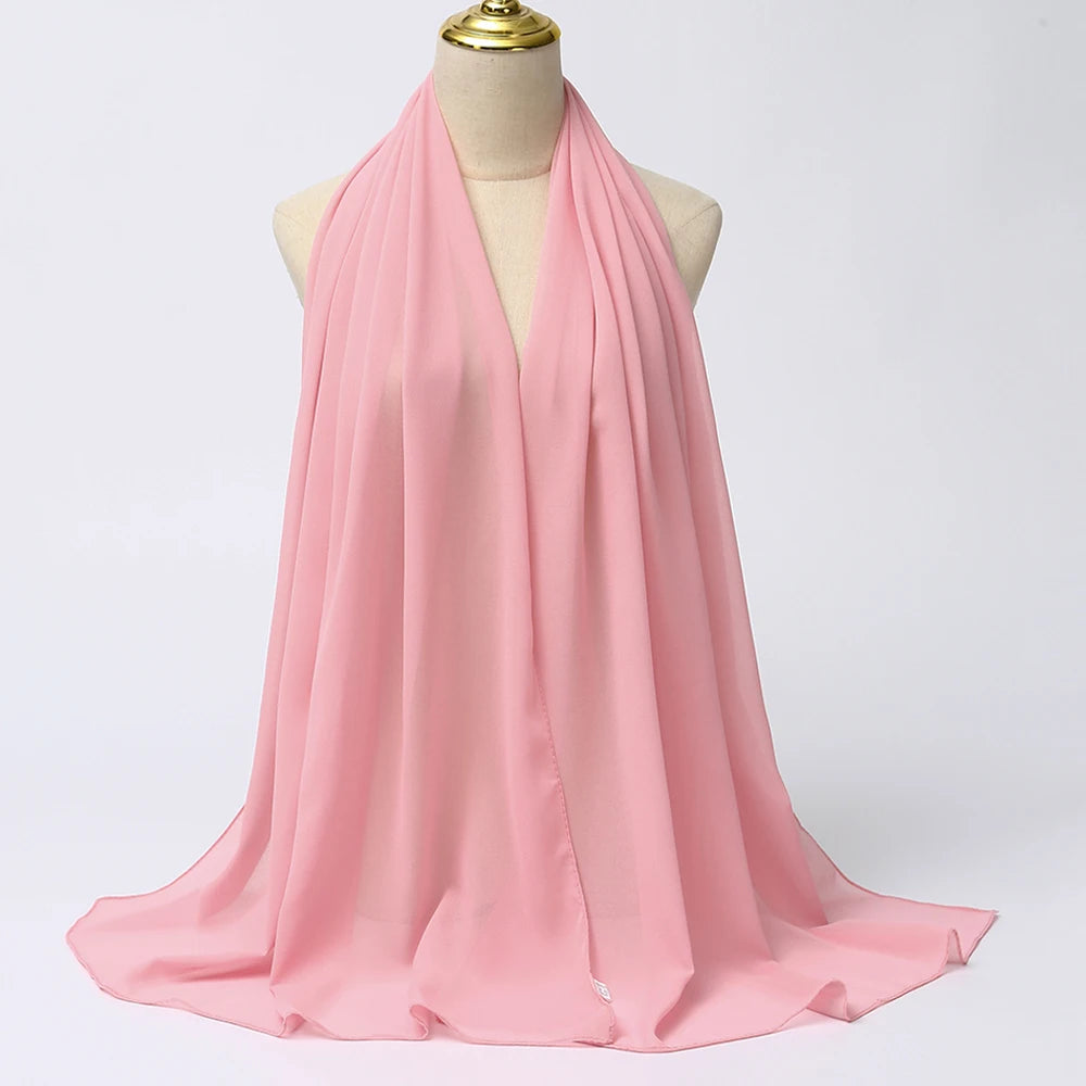 Muslim Chiffon Hijab Scarf Women Long Solid - Lena & Miles Exquisite Boutique LLC.
