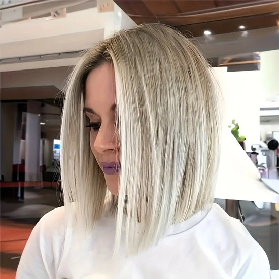 Ombre Bob Wig - Middle Part Synthetic Hair for Daily Cosplay, Parties, and Halloween Costumes