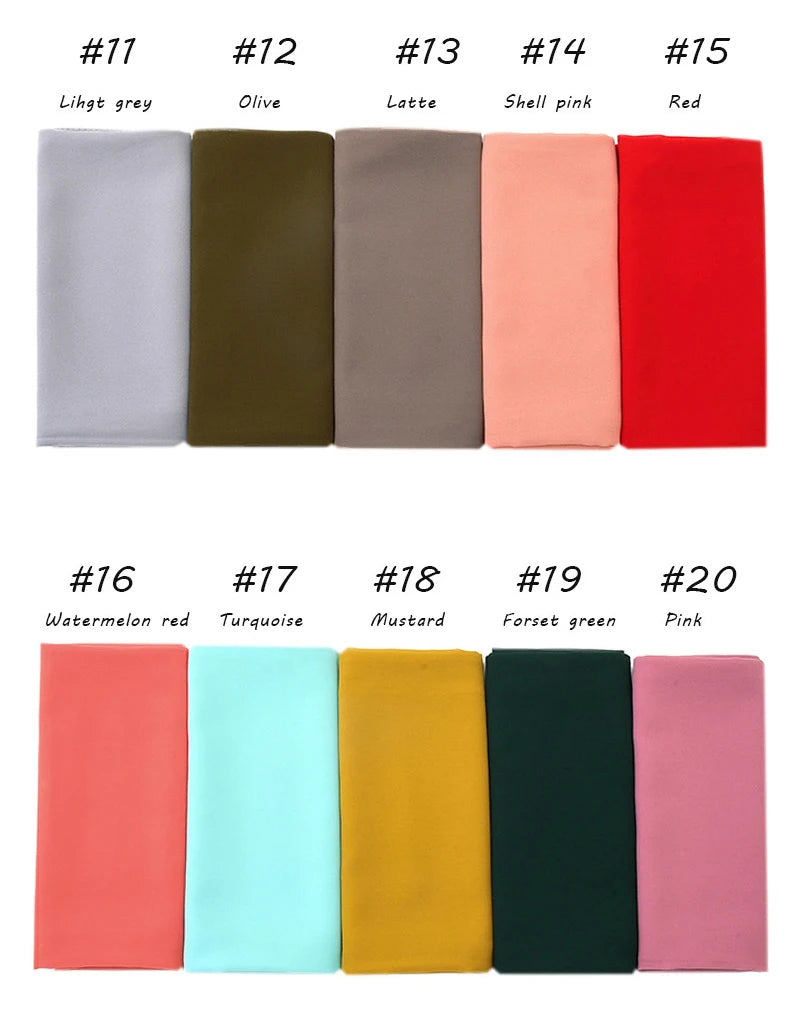 Ramadan Muslim Chiffon Hijabs For Woman Plain - Lena & Miles Exquisite Boutique LLC.