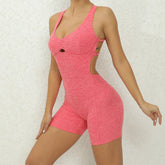 V Back One-Piece Suit Scrunch Sports Jumpsuit Women Gym Rompers Female Quick-Drying Yoga Clothing Fitness Sexy Bodysuits Women - Lena & Miles Exquisite Boutique LLC.