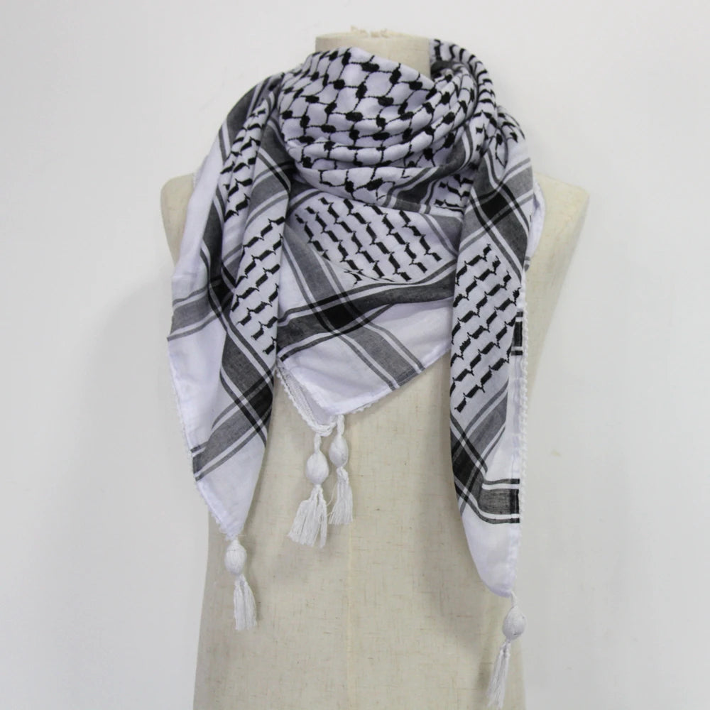 Hunting Arab Keffiyeh Shemagh Scarf Cotton Winter Shawl Neck Warmer Cover Head Wrap Windproof Outdoor Camping Scarf Men Women - Lena & Miles Exquisite Boutique LLC.