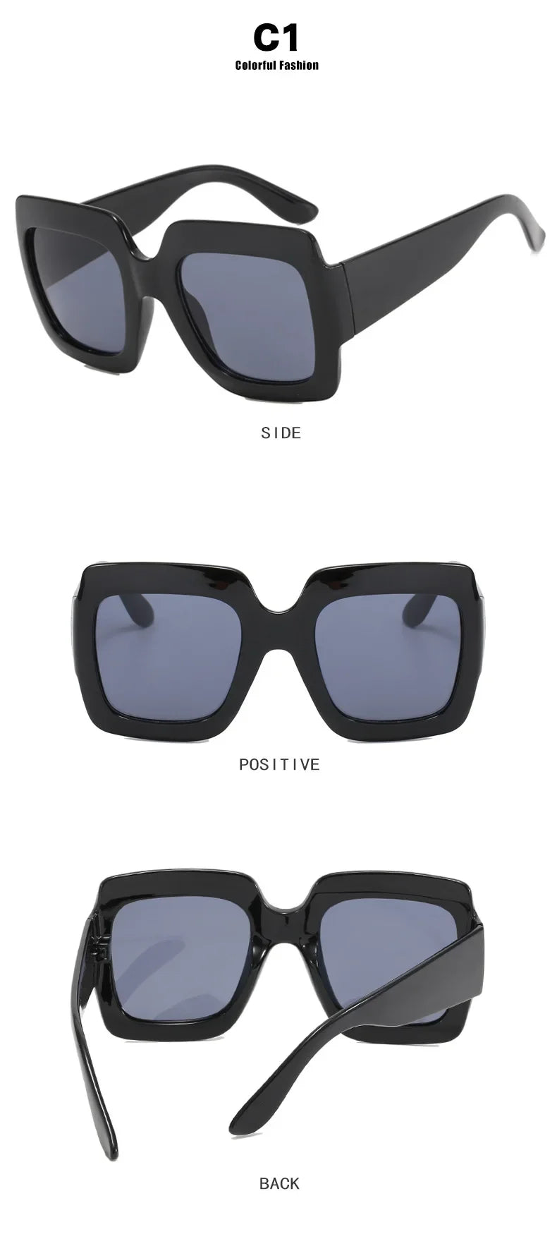 JNPCXI Oversized Square Sunglasses Women Fashion Shades UV400 Men Luxury Brand Designer Male Female Sun Glasses - Lena & Miles Exquisite Boutique LLC.