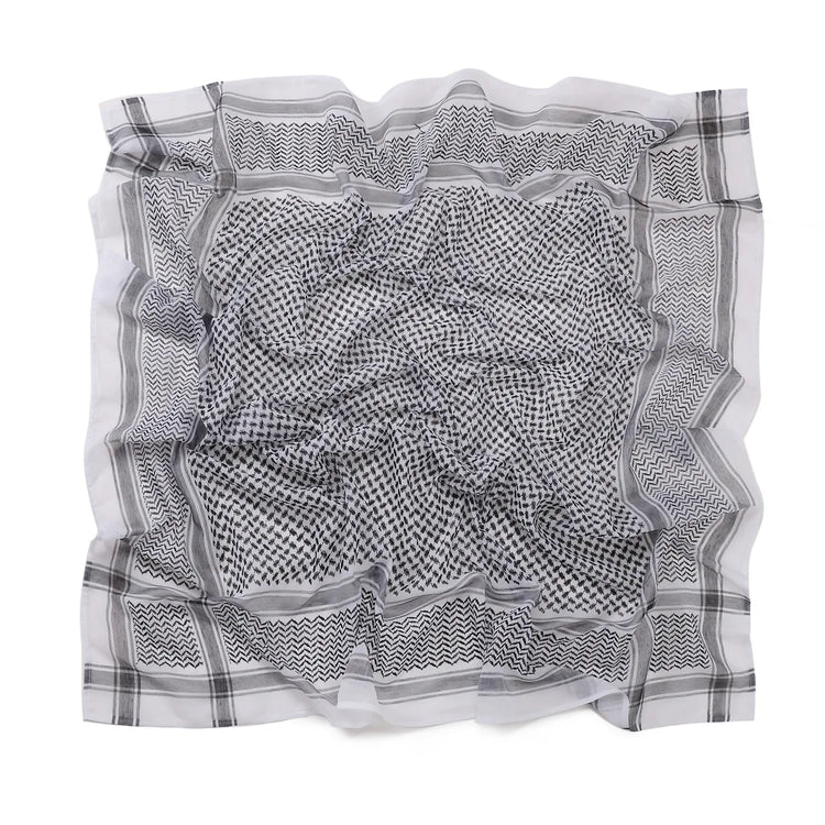 New Arab Shemagh Muslim Keffiyeh Head Wrap Tactical Desert Head Neck Scarf Military Shawl Arabic Scarf Headwear with Agal Rope - Lena & Miles Exquisite Boutique LLC.