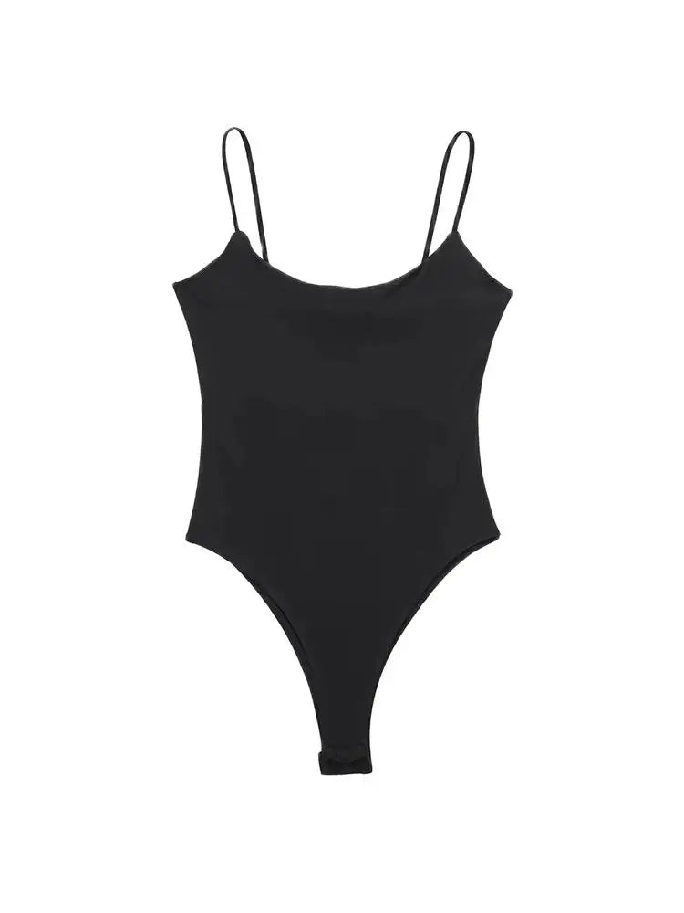 TRZA-Skinny Bodysuits for Women, Backless, Thin Straps, Snap-button, Female Playsuits, Sexy Fashion - Lena & Miles Exquisite Boutique LLC.