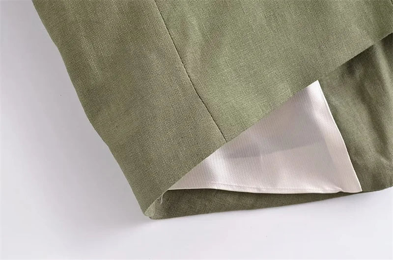 KEYANKETIAN Summer New Linen Texture V- - Lena & Miles Exquisite Boutique LLC.