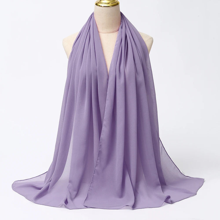 Muslim Chiffon Hijab Scarf Women Long Solid - Lena & Miles Exquisite Boutique LLC.