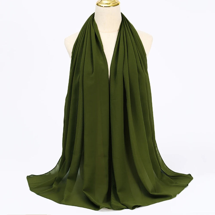 Muslim Chiffon Hijab Scarf Women Long Solid - Lena & Miles Exquisite Boutique LLC.