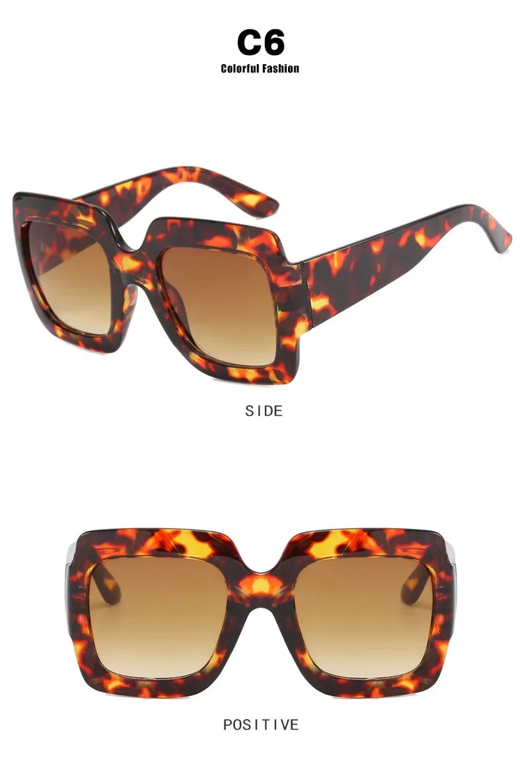 JNPCXI Oversized Square Sunglasses Women Fashion Shades UV400 Men Luxury Brand Designer Male Female Sun Glasses - Lena & Miles Exquisite Boutique LLC.