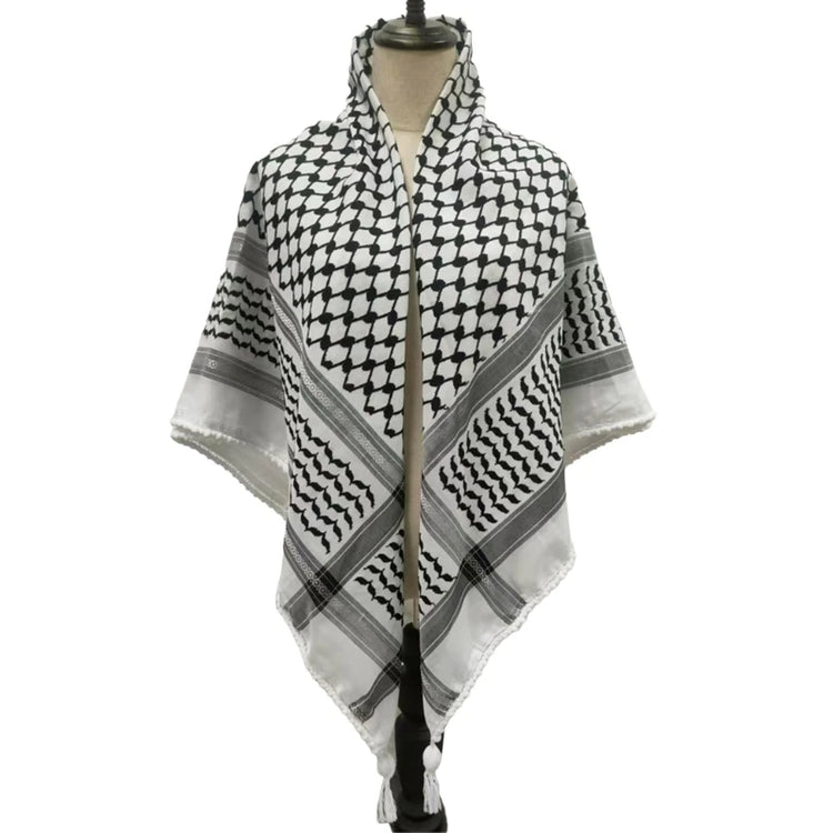 Fringed Arab Scarf Shemagh Head Wrap Arabian - Lena & Miles Exquisite Boutique LLC.