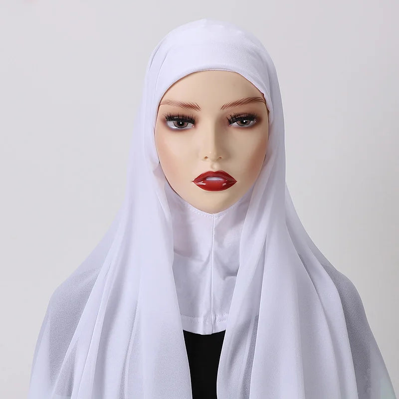 Full Cover Inner Muslim Chiffon Hijab Instant Scarf Islamic Cap Head Wear Caps Underscarf Bone Bonnet Headcover - Lena & Miles Exquisite Boutique LLC.