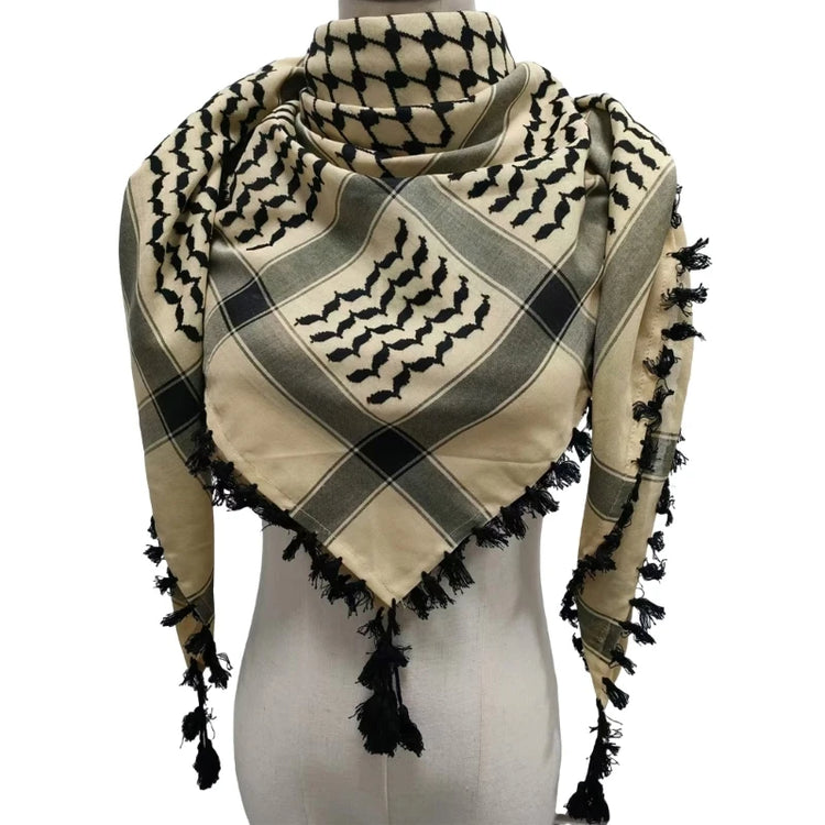 Fringed Arab Scarf Shemagh Head Wrap Arabian - Lena & Miles Exquisite Boutique LLC.