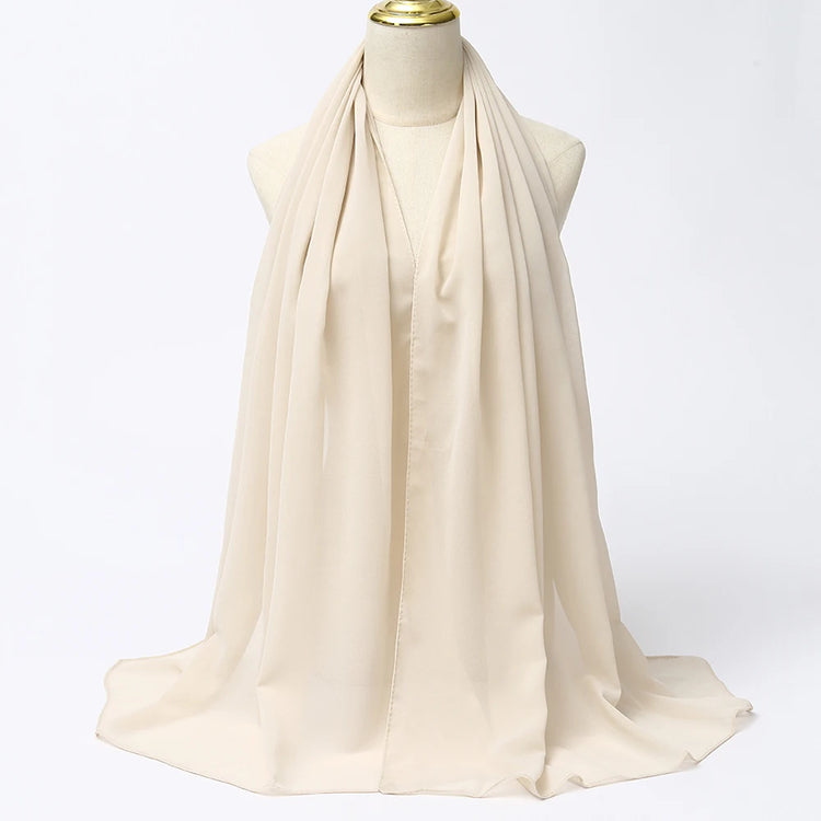 Muslim Chiffon Hijab Scarf Women Long Solid - Lena & Miles Exquisite Boutique LLC.