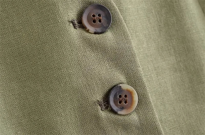 KEYANKETIAN Summer New Linen Texture V- - Lena & Miles Exquisite Boutique LLC.