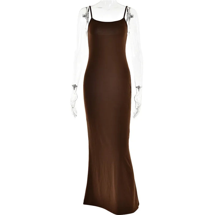 Mozision Spaghetti Strap Backless Bodycon - Lena & Miles Exquisite Boutique LLC.
