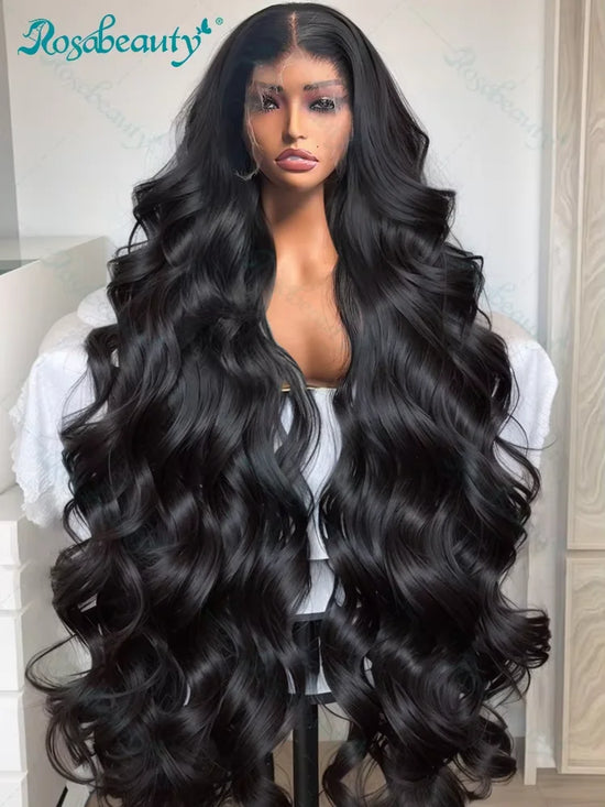 Rosabeauty 200% 13x6 HD 36 Inch Body Water Wave Lace Front Human Hair Wigs Raw Burmese Hair 13x4 Lace Frontal 5x5 Glueless Wig