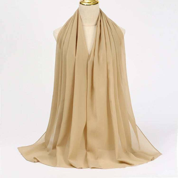 Muslim Chiffon Hijab Scarf Women Long Solid - Lena & Miles Exquisite Boutique LLC.