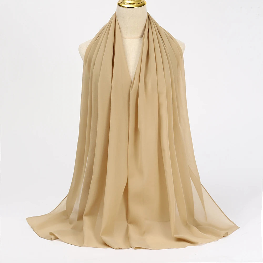 Muslim Chiffon Hijab Scarf Women Long Solid - Lena & Miles Exquisite Boutique LLC.