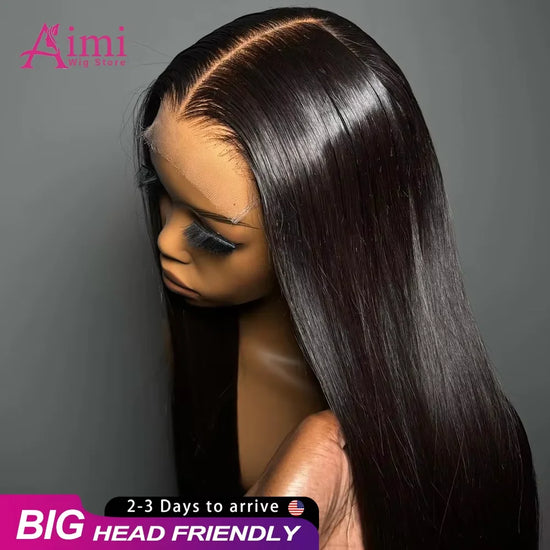 200 Density Bone Straight Human Hair Wig 40 Inch 13x6 Hd Transparent Lace Front Human Hair Natural Black Brazilian Wig For Women