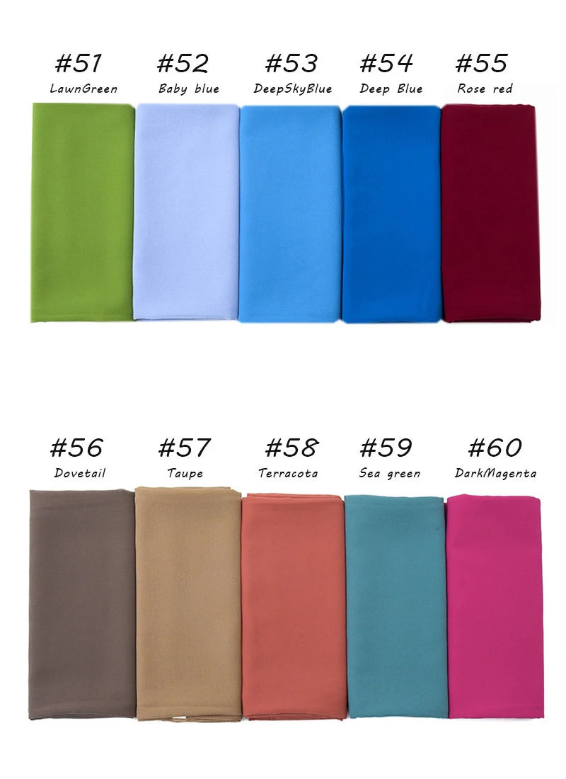 Ramadan Muslim Chiffon Hijabs For Woman Plain - Lena & Miles Exquisite Boutique LLC.