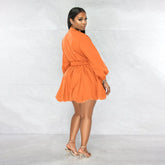 CM.YAYA Long Sleeve with Belt Single Breasted - Lena & Miles Exquisite Boutique LLC.