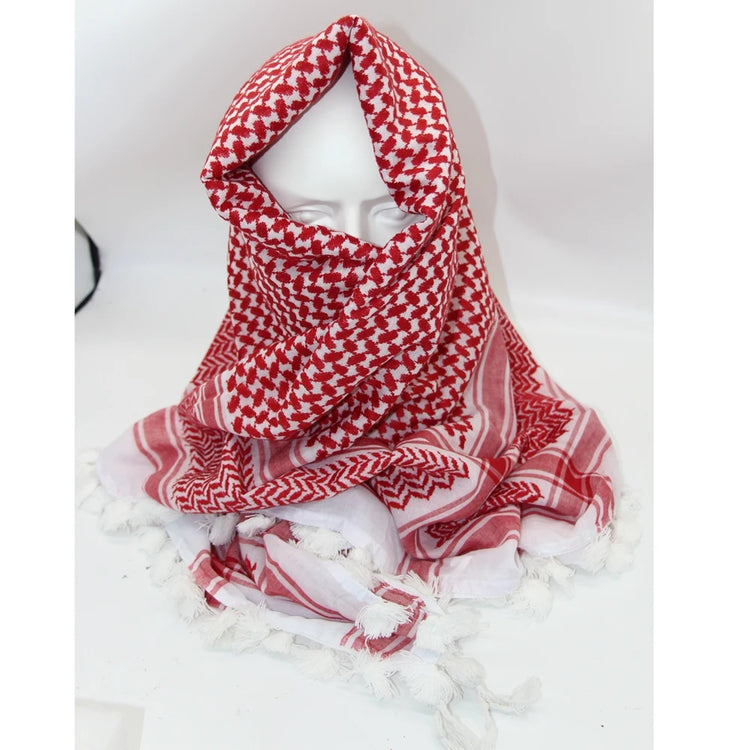 Hunting Arab Keffiyeh Shemagh Scarf Cotton Winter Shawl Neck Warmer Cover Head Wrap Windproof Outdoor Camping Scarf Men Women - Lena & Miles Exquisite Boutique LLC.