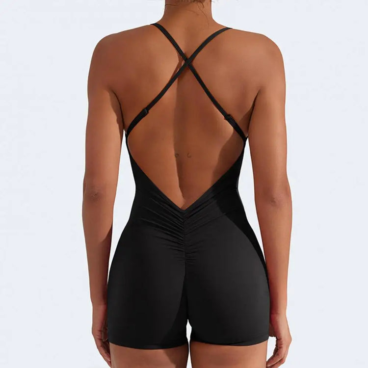 Sleeveless Sports Jumpsuit Woman Fitness Overalls Short Workout Rompers Women Gym Bodysuits Female Push Up Yoga One-Piece Suit - Lena & Miles Exquisite Boutique LLC.