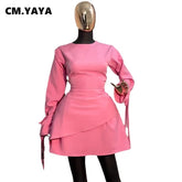 CM.YAYA Women Tie Up Bow Long Sleeve O- - Lena & Miles Exquisite Boutique LLC.