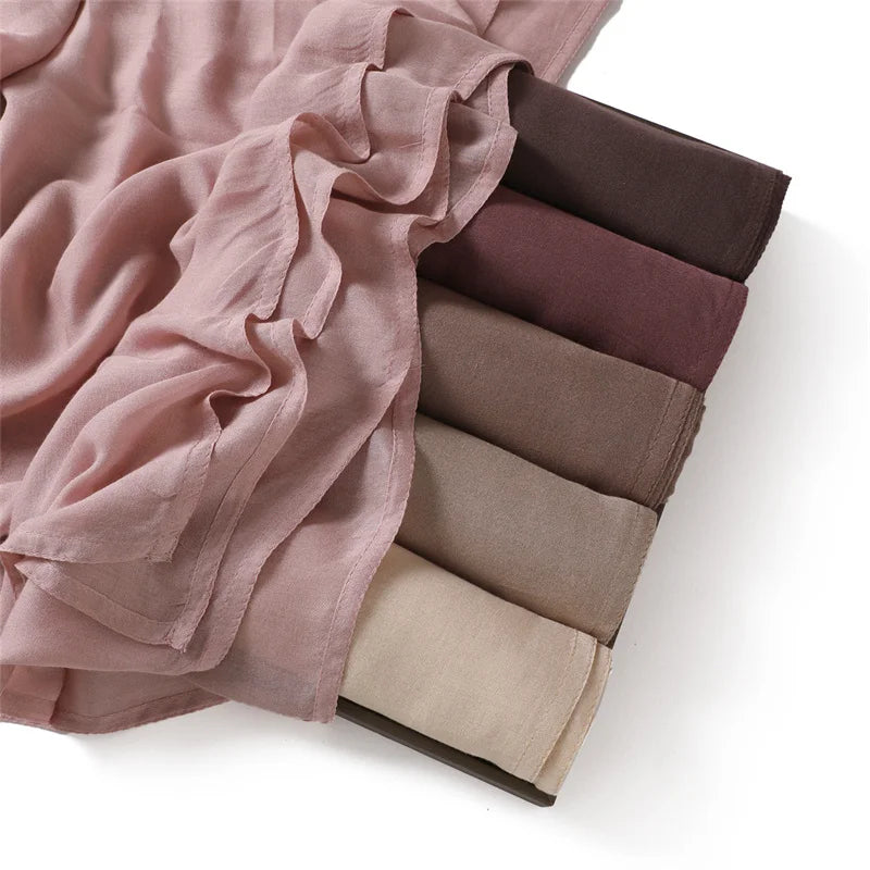 Ramadan Solid Color Big Size Cotton Rayon Hijab - Lena & Miles Exquisite Boutique LLC.