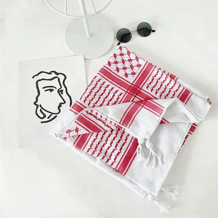 Arab Head Scarf Keffiyeh Middle Desert Shemagh Wrap Muslim Headwear Arabian Costume Scarf For Man - Lena & Miles Exquisite Boutique LLC.